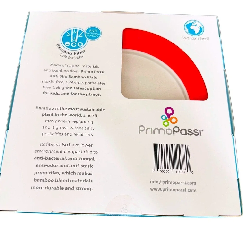 Prima Passi baby plate new‎ in box Winter friends anti-slip bamboo plate